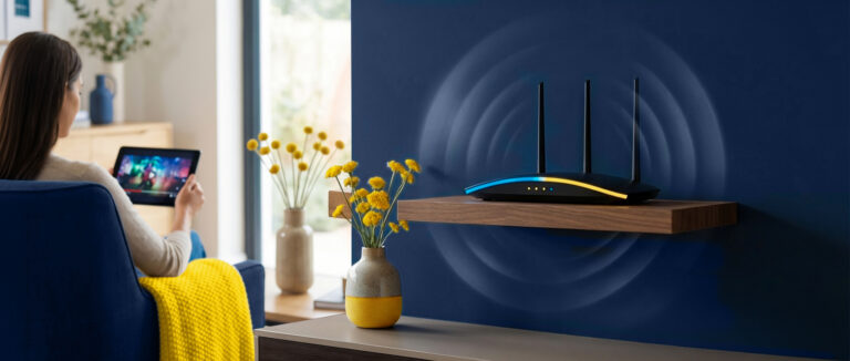Wi-Fi router placed in a central position for stronger home coverage